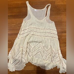 Intimately Free People cream/light yellow tunic/mini dress sheer size small
